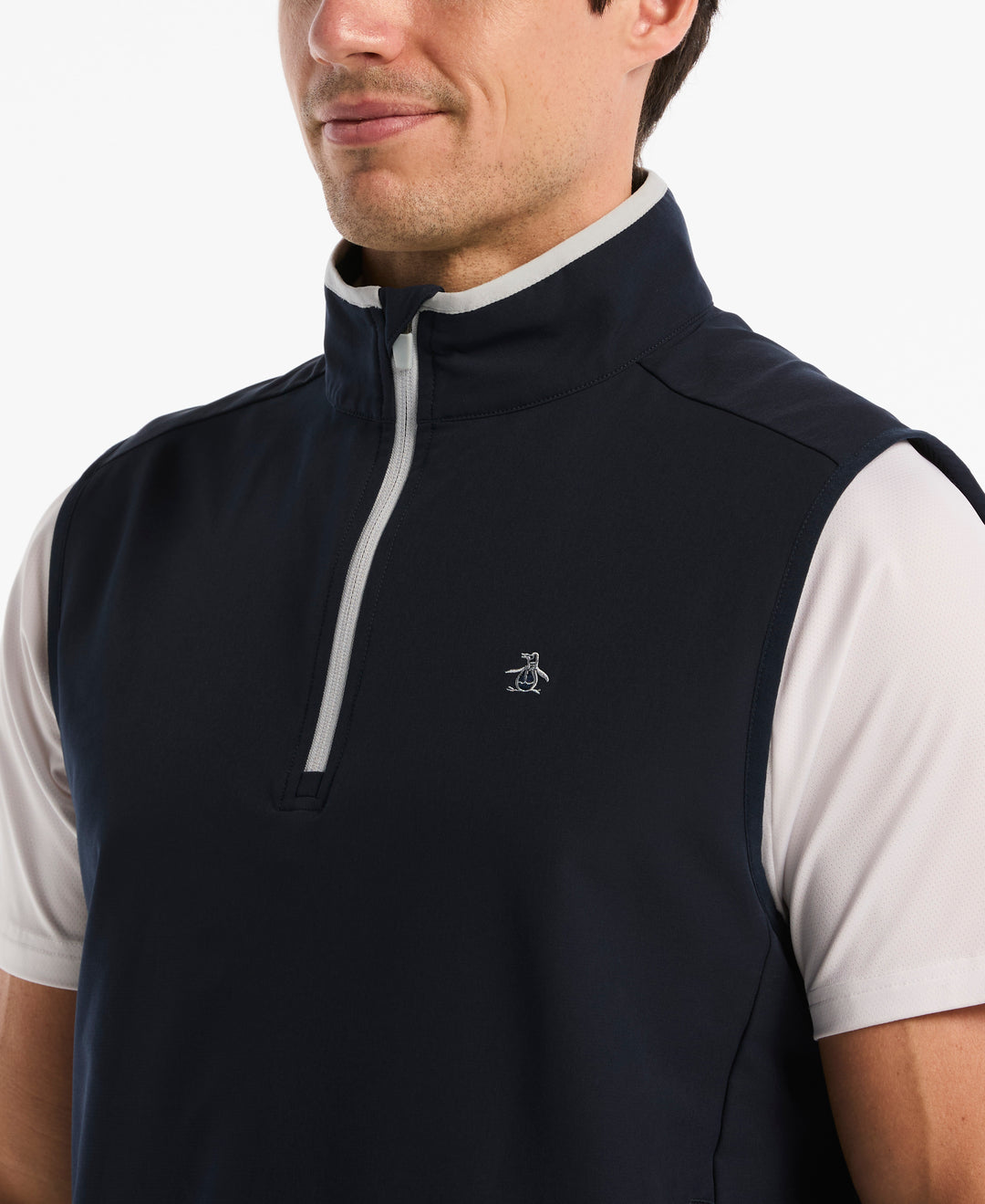 Quarter Zip Lightweight Wind Vest-Outerwear-Original Penguin