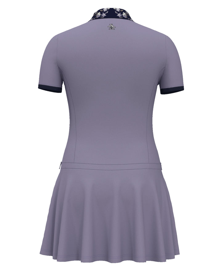 Quarter Zip Printed Collar Golf Dress (Heirloom Lilac) 