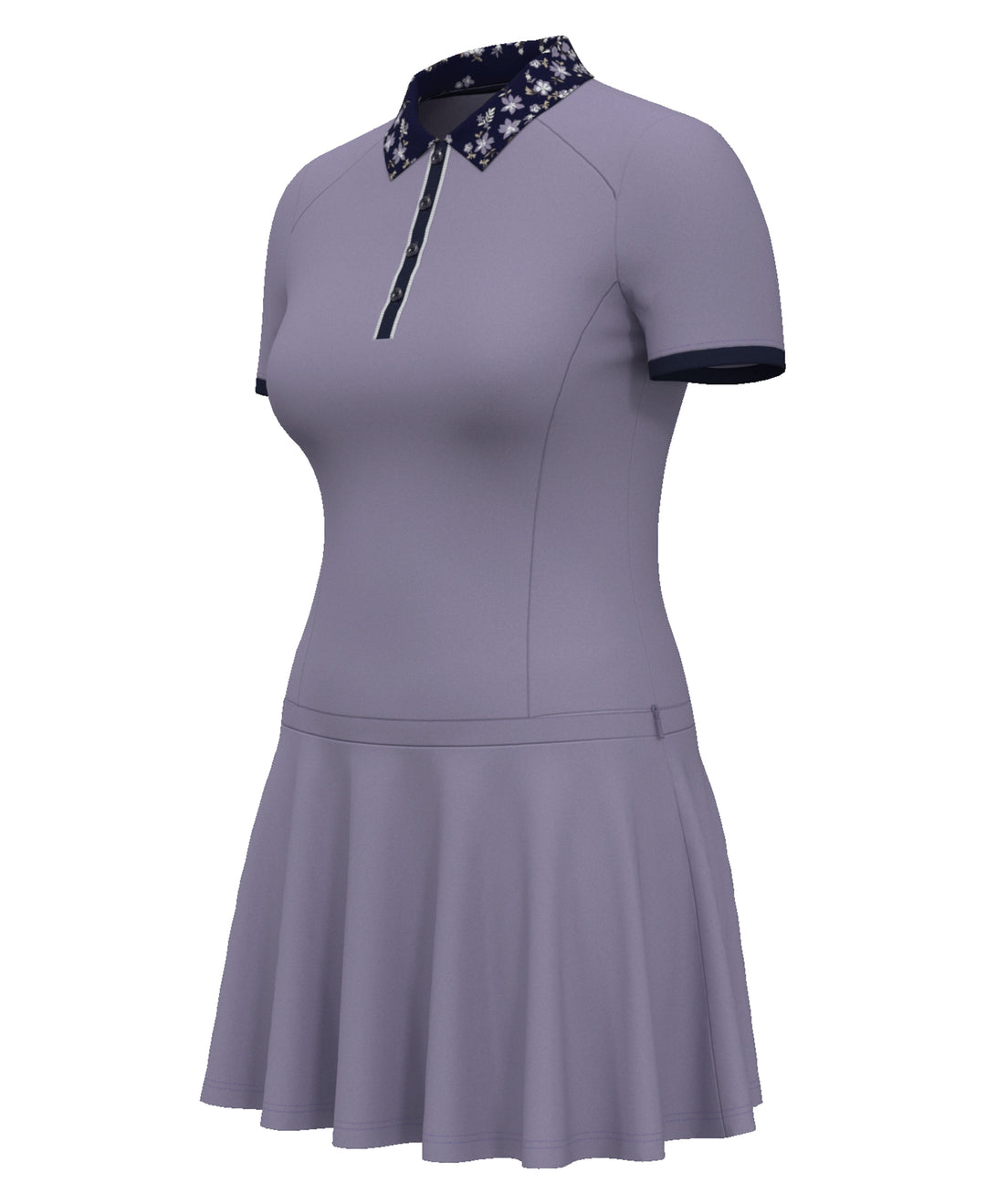 Quarter Zip Printed Collar Golf Dress (Heirloom Lilac) 
