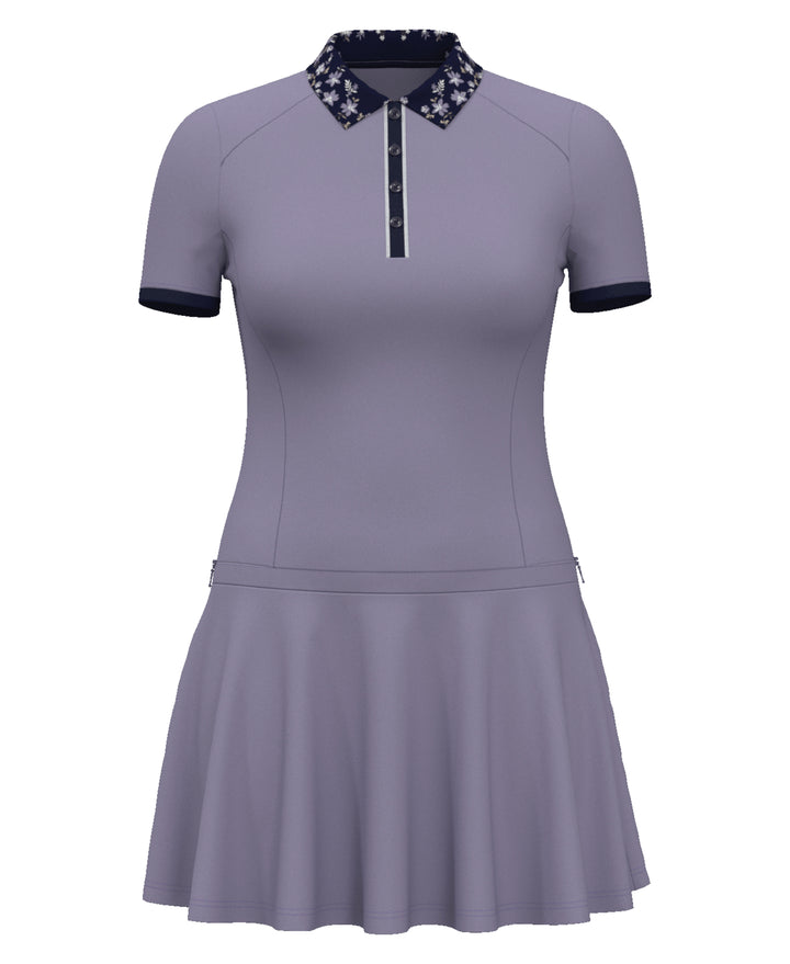 Quarter Zip Printed Collar Golf Dress (Heirloom Lilac) 