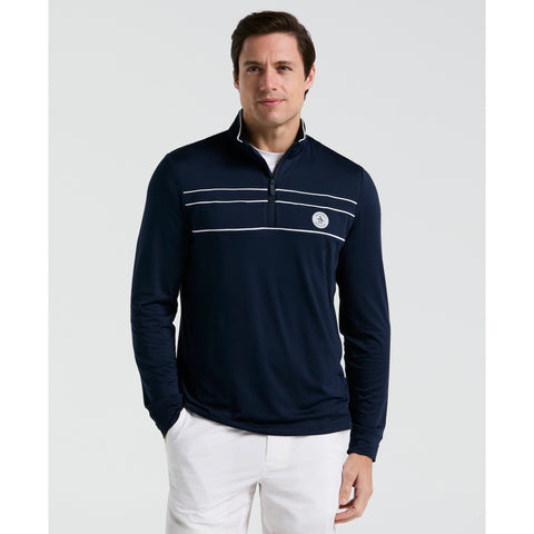 Lightweight 1/4" Zip Corded Pullover Golf Base Layer (Black Iris) 