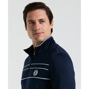 Lightweight 1/4" Zip Corded Pullover Golf Base Layer (Black Iris) 
