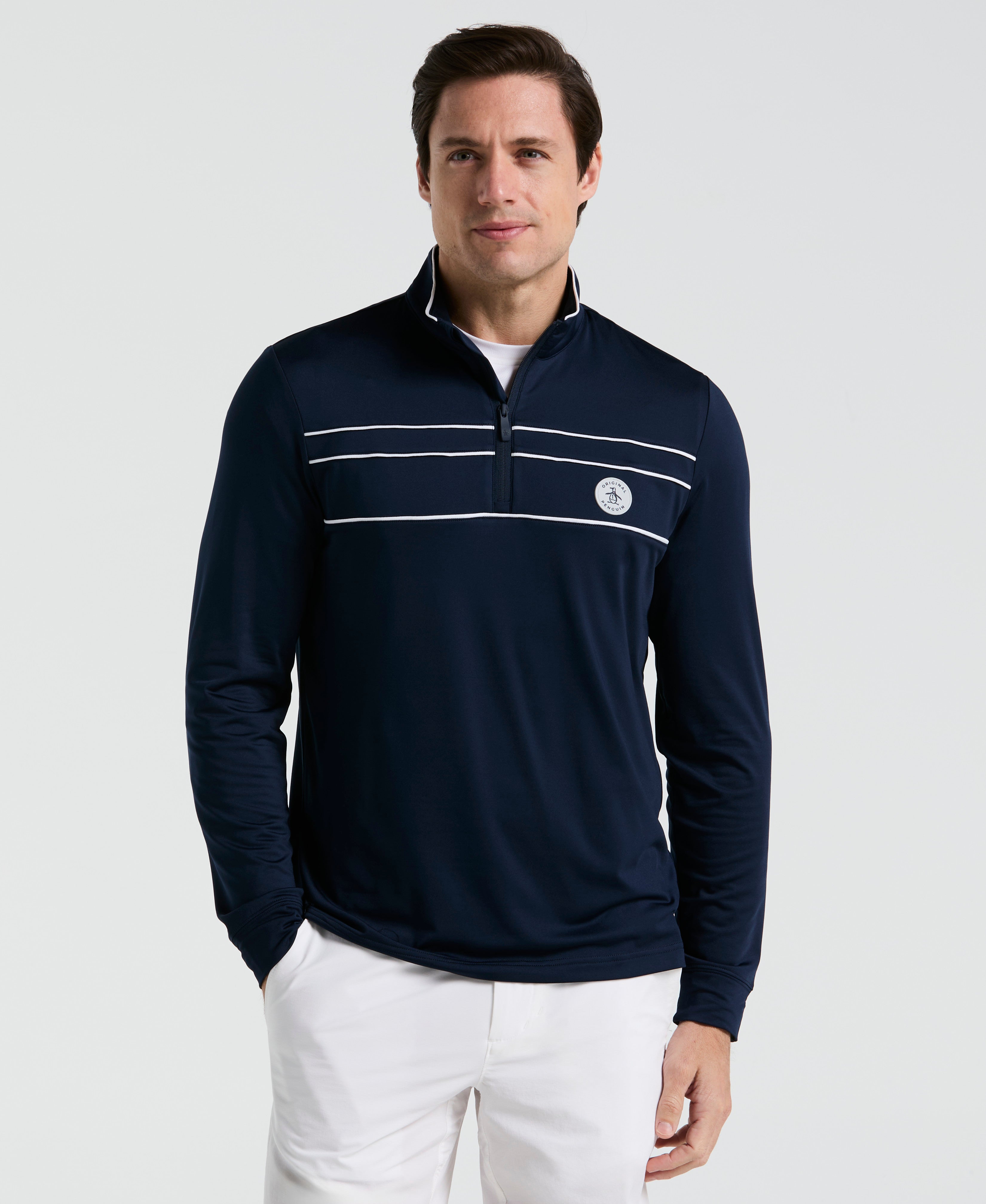 Quarter Zip Striped Golf Pull-Over – Original Penguin US