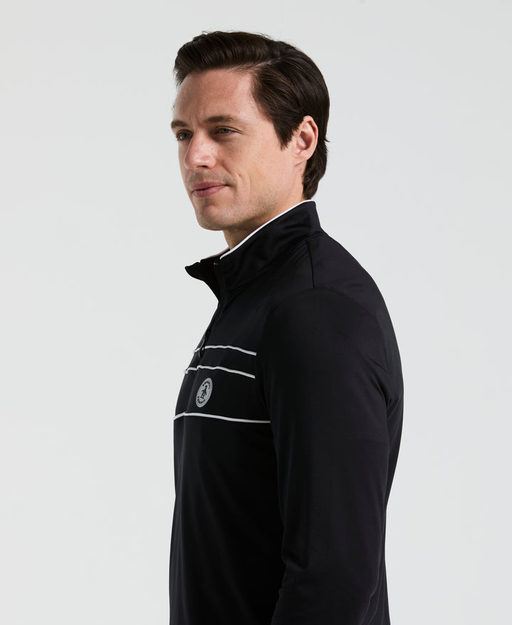 Quarter Zip Striped Golf Pull-Over-Golf Jackets-Original Penguin