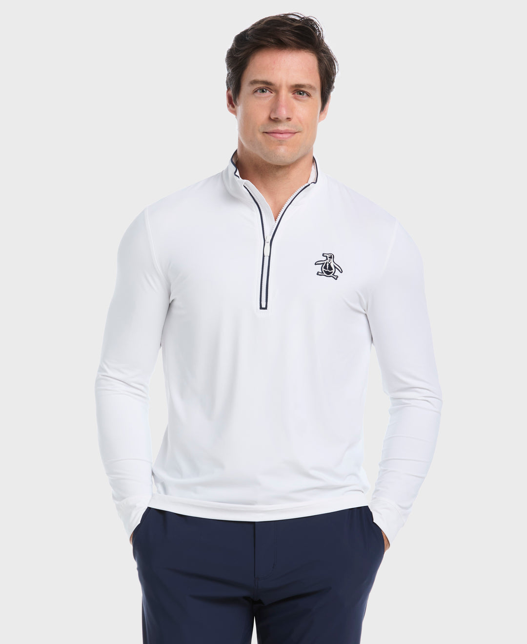 Technical Earl 1/4 Zip Long Sleeve Golf Sweater (Bright White) 