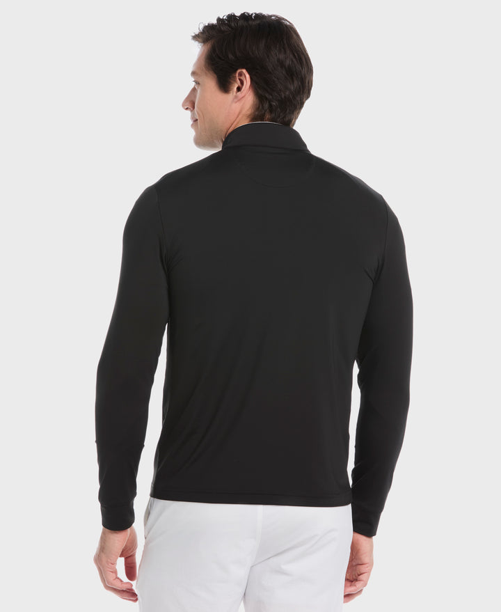 Technical Earl 1/4 Zip Long Sleeve Golf Sweater (Caviar) 
