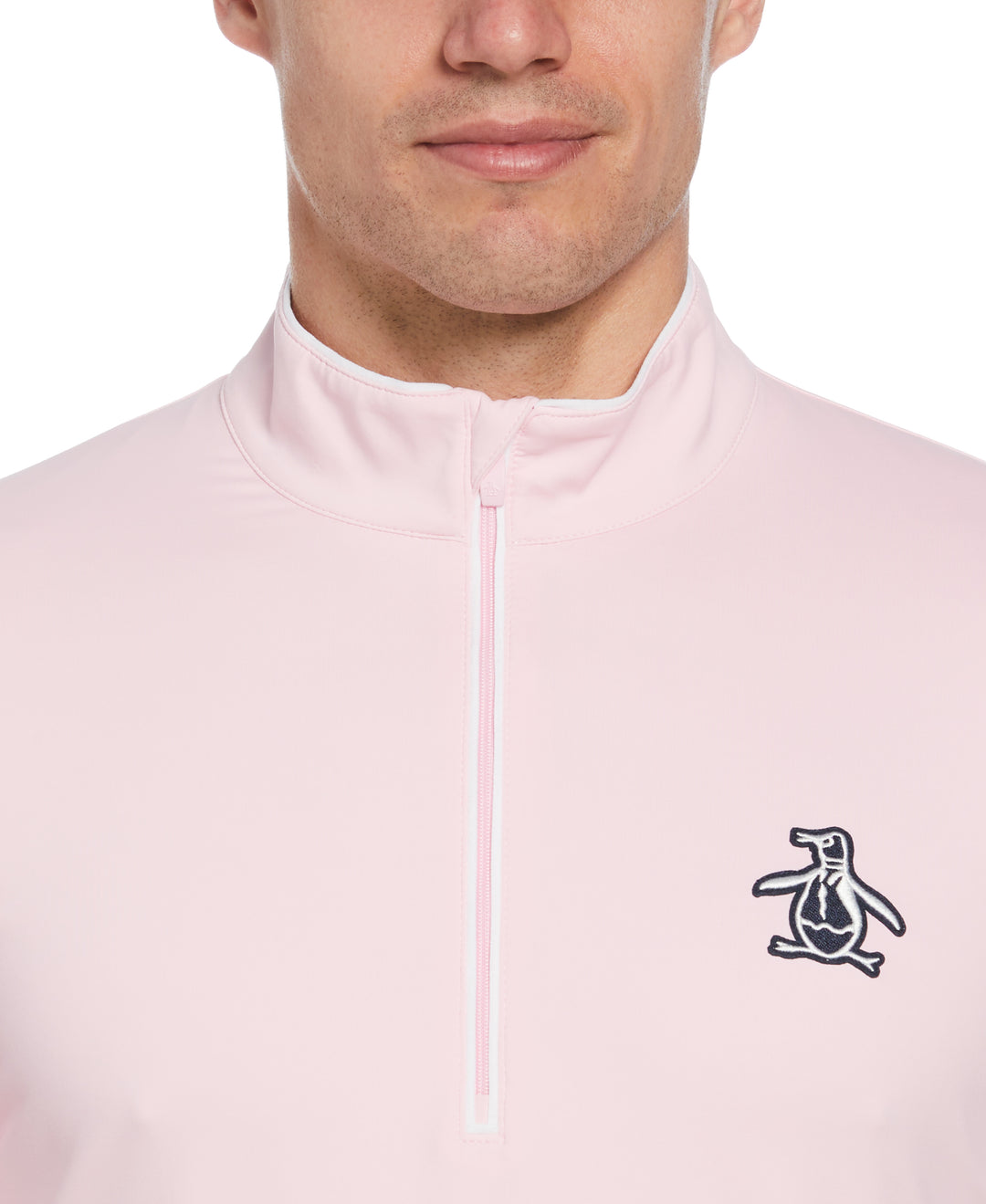 Technical Earl 1/4 Zip Long Sleeve Golf Sweater (Gelato Pink) 