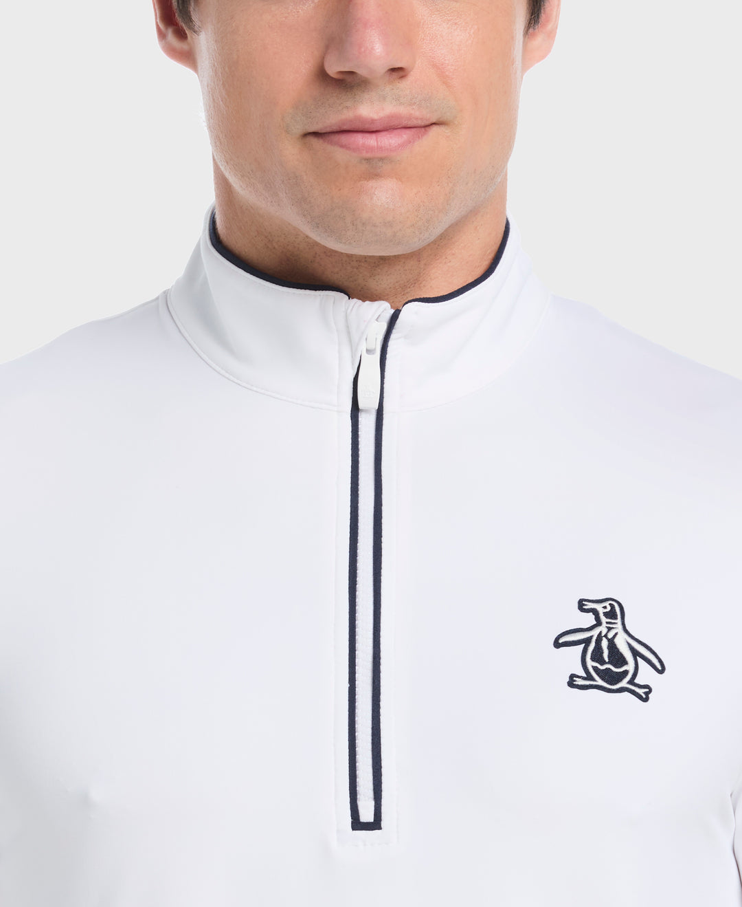 Technical Earl 1/4 Zip Long Sleeve Golf Sweater (Bright White) 