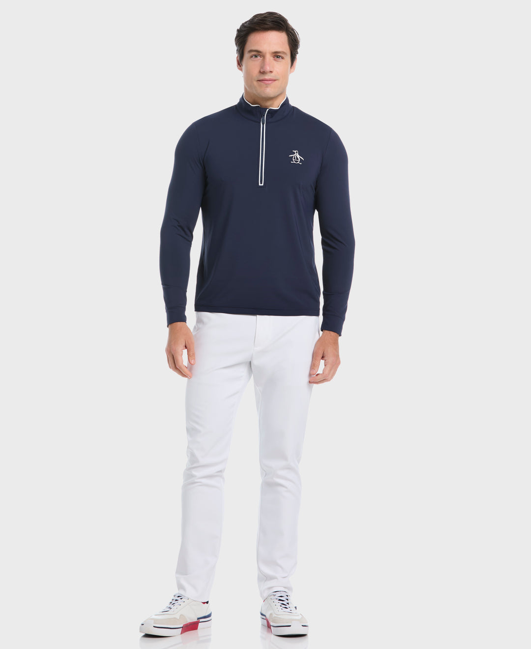 Technical Earl 1/4 Zip Long Sleeve Golf Sweater (Black Iris) 