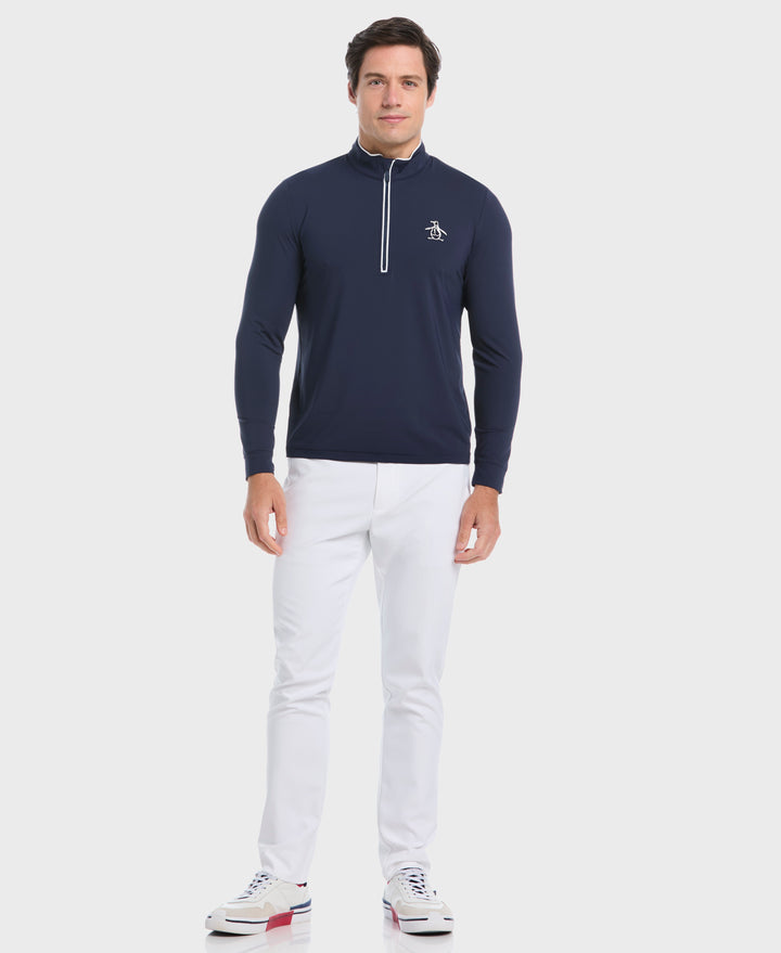 Technical Earl 1/4 Zip Long Sleeve Golf Sweater (Black Iris) 