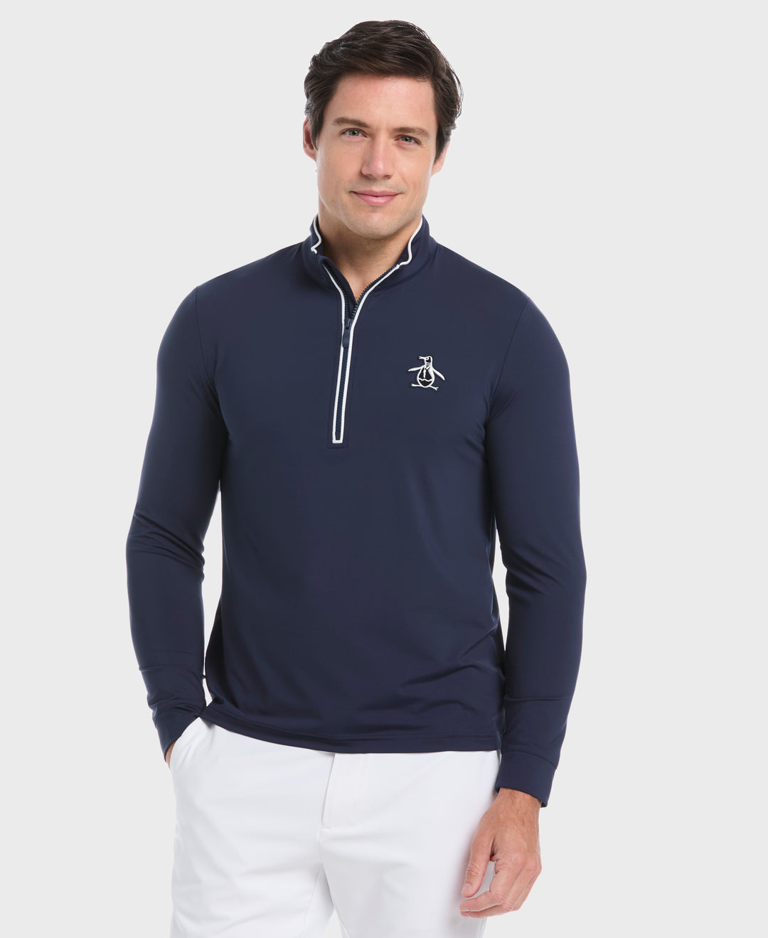 Technical Earl 1/4 Zip Long Sleeve Golf Sweater (Black Iris) 