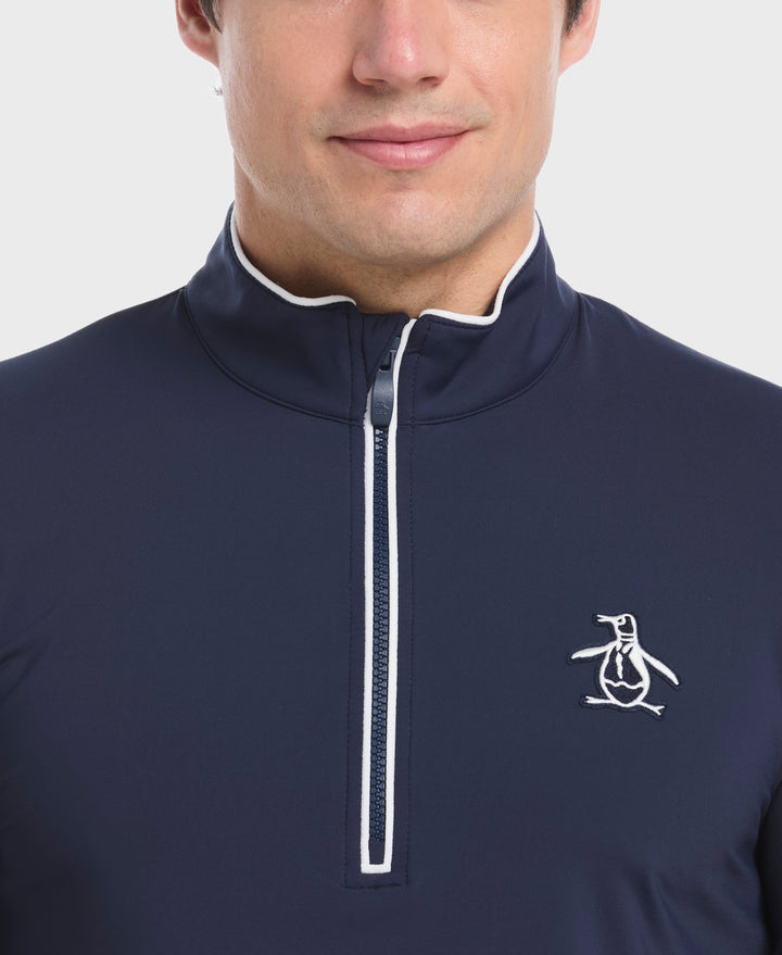 Technical Earl 1/4 Zip Long Sleeve Golf Sweater (Black Iris) 