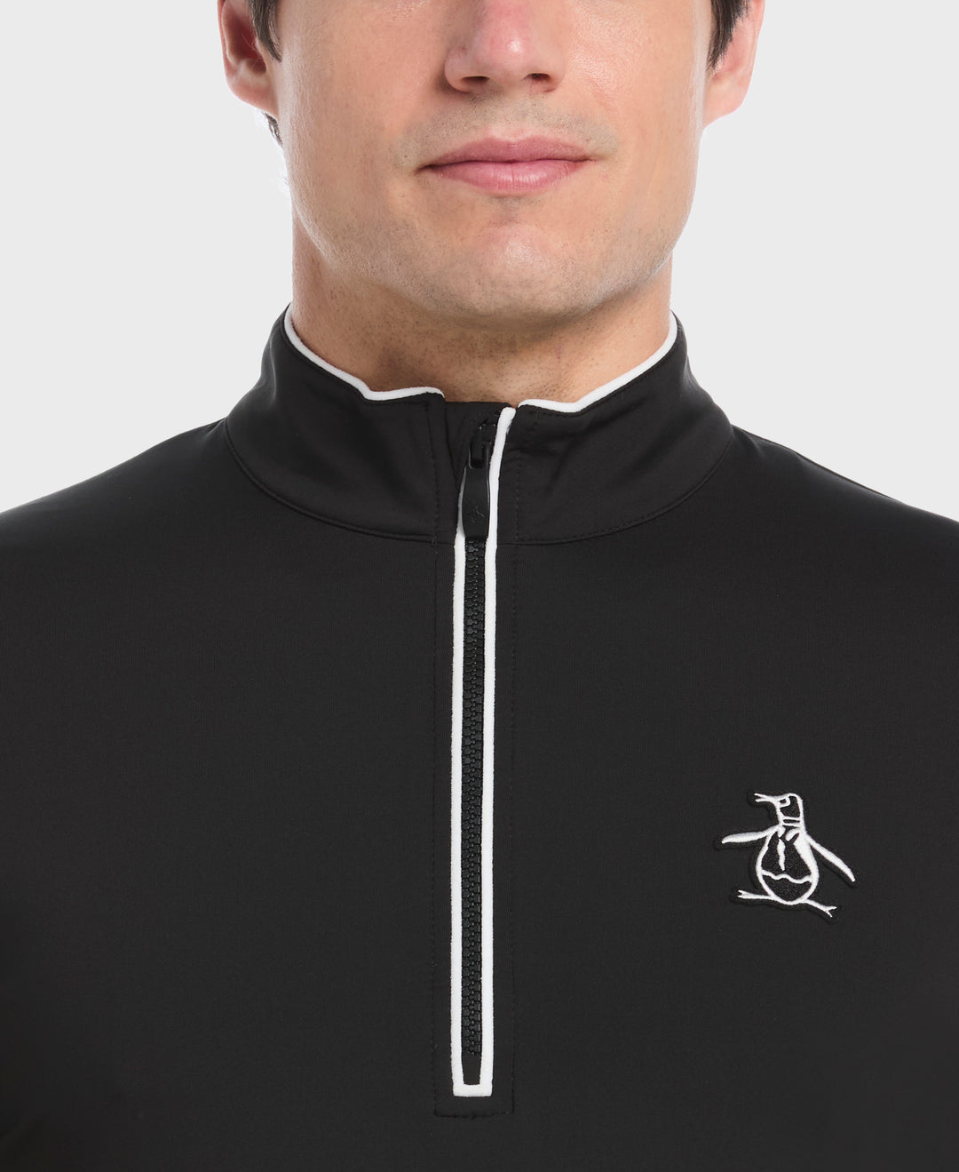 Technical Earl 1/4 Zip Long Sleeve Golf Sweater (Caviar) 