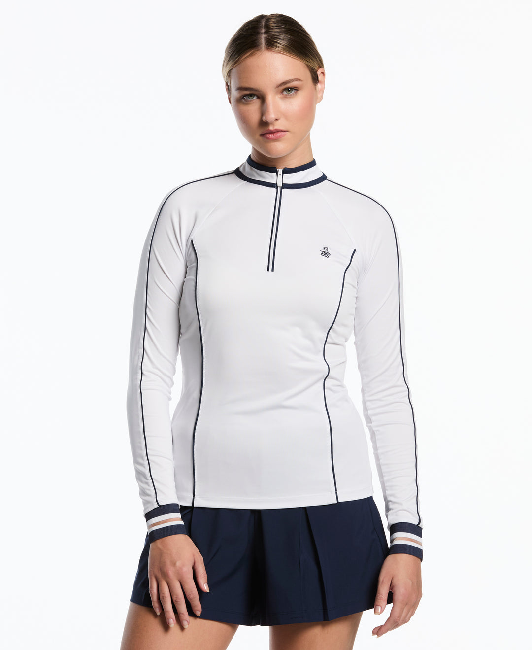 Quarter Zip UV Protection Shirt (Bright White) 