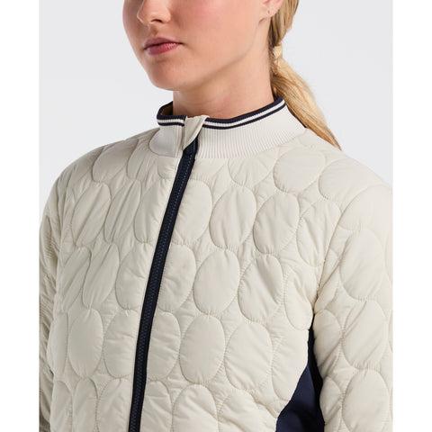 Quilted Tipped Collar Puffer (Silver Birch) 