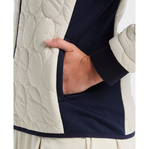 Quilted Tipped Collar Puffer (Silver Birch) 