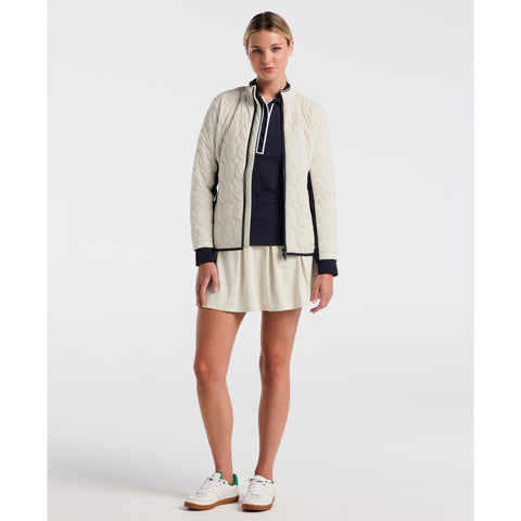 Quilted Tipped Collar Puffer (Silver Birch) 