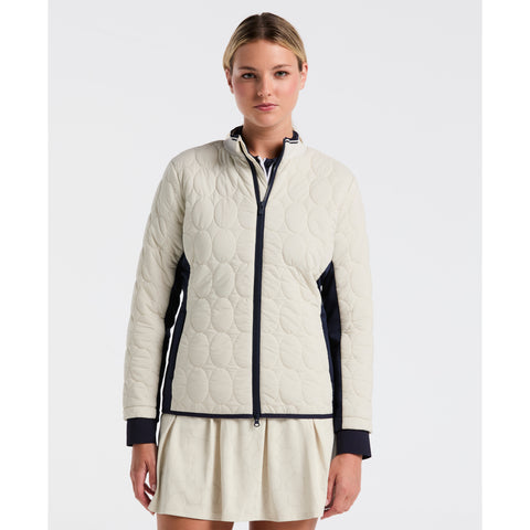 Quilted Tipped Collar Puffer (Silver Birch) 