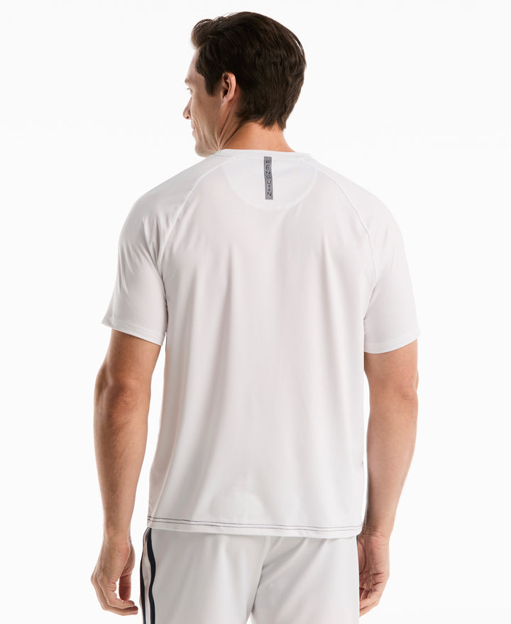 Raglan Blocked Tennis Tee (Malibu Blue) 