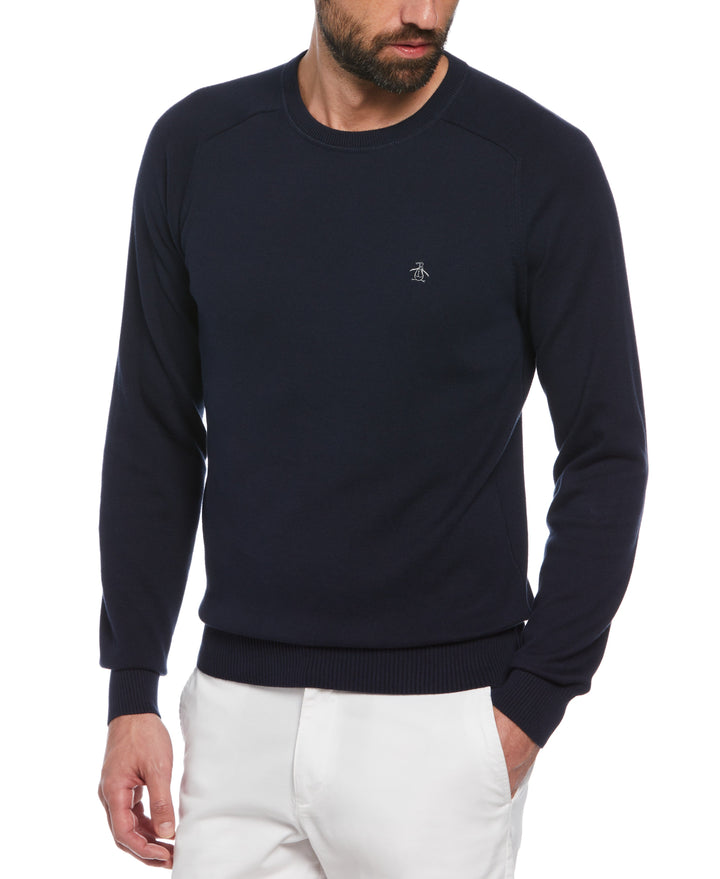 Raglan Crew Neck Sweater-Sweaters-Dark Sapphire-XS-Original Penguin