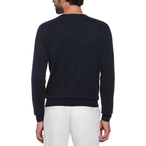 Raglan Crew Neck Sweater (Dark Sapphire) 