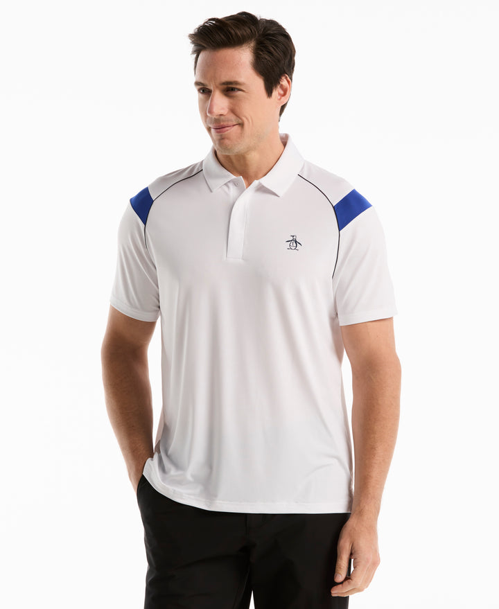 Tennis Raglan Stripe Polo (Bright White) 