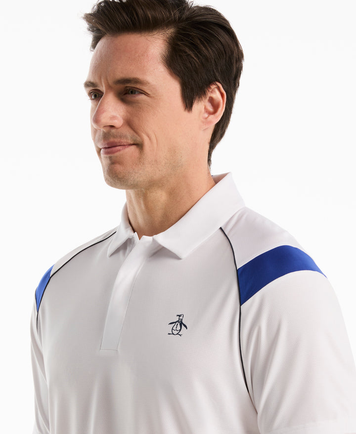 Tennis Raglan Stripe Polo (Bright White) 