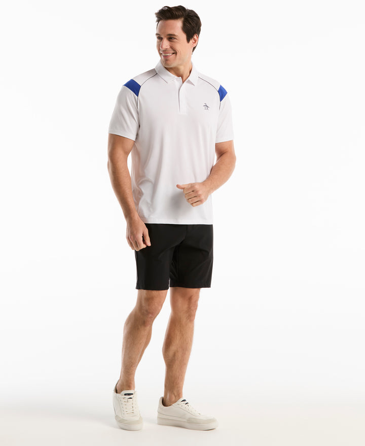 Tennis Raglan Stripe Polo (Bright White) 