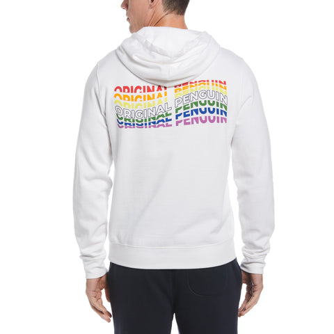 Rainbow Print Hoodie (Bright White) 