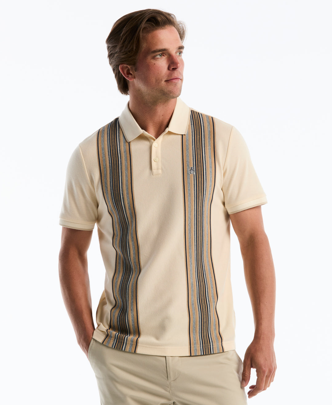Raised Ottoman Vertical Stripe Polo (Birch) 