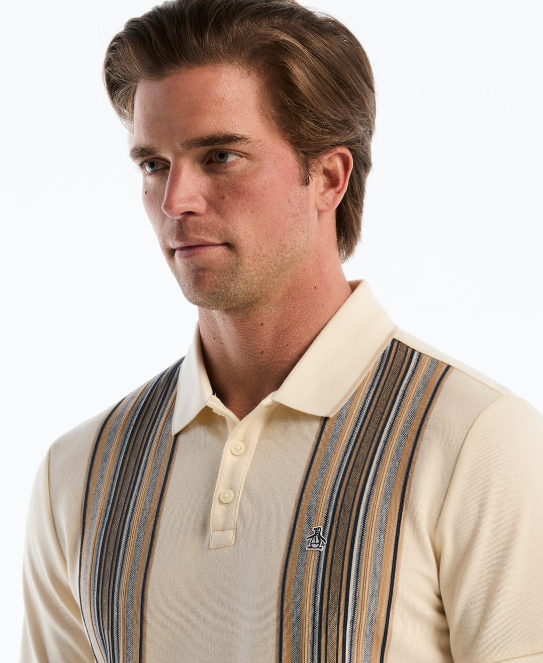 Raised Ottoman Vertical Stripe Polo (Birch) 