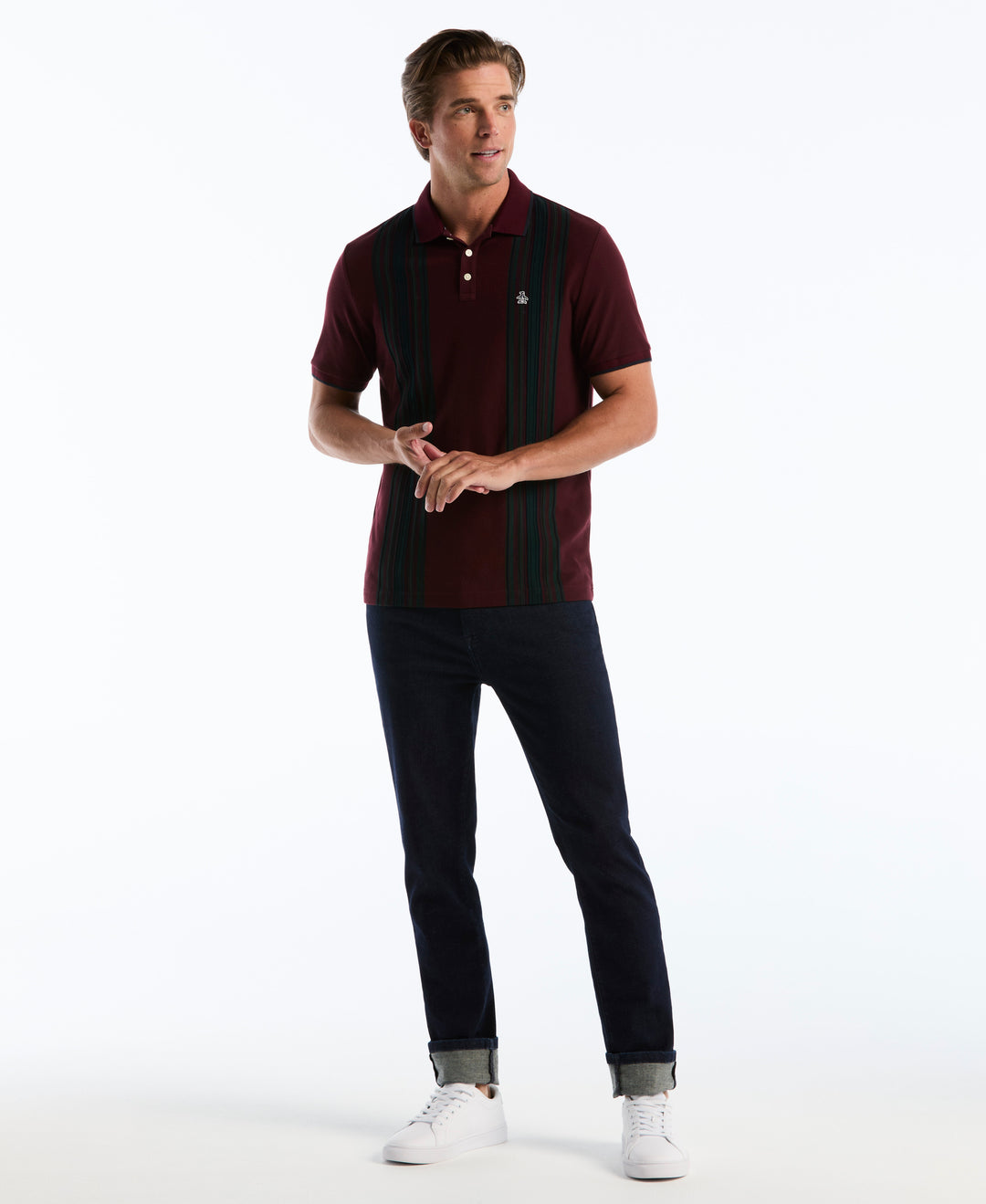 Raised Ottoman Vertical Stripe Polo (Port Royale) 