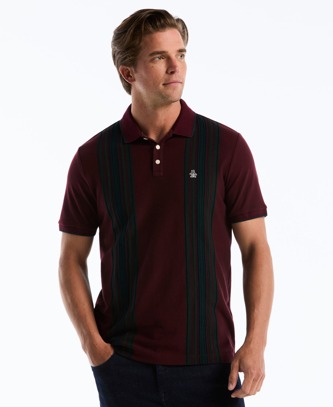 Raised Ottoman Vertical Stripe Polo (Port Royale) 