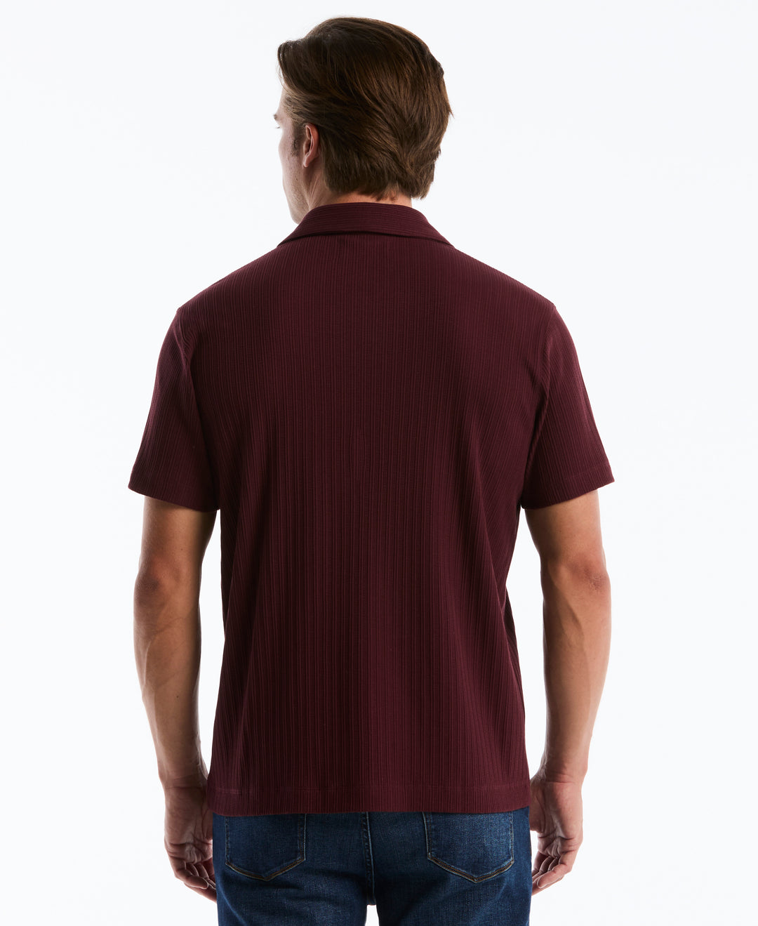 Raised Rib Knit Button Front Shirt (Port Royale) 