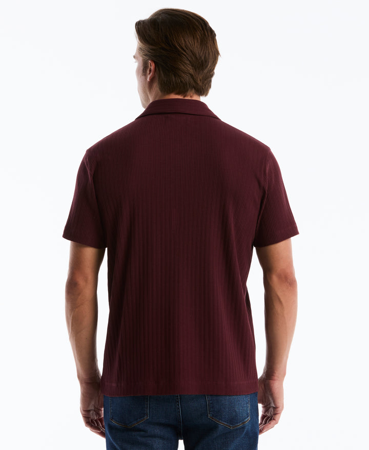Raised Rib Knit Button Front Shirt (Port Royale) 