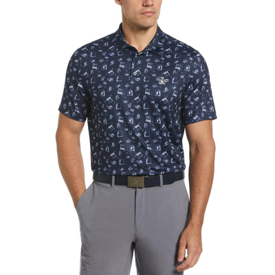 Retro Arcade Print Polo (Black Iris) 