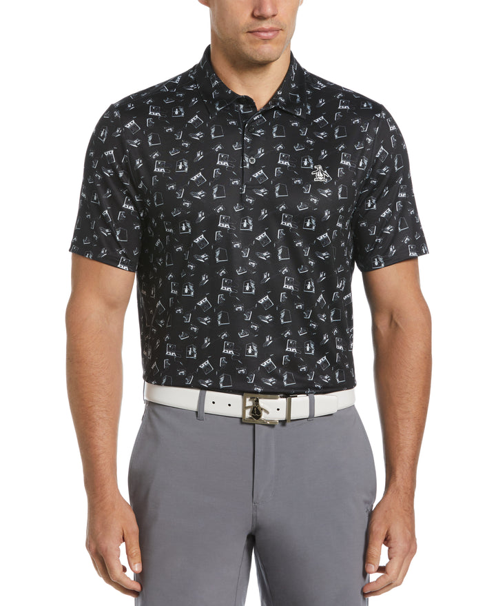 Retro Arcade Print Polo (Caviar) 