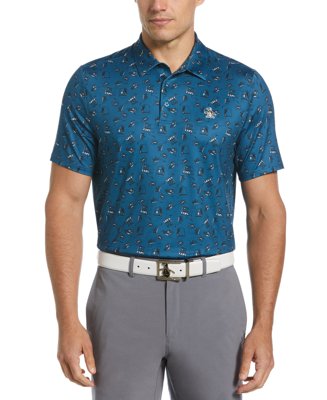 Retro Arcade Print Polo (Corsair) 