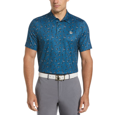 Retro Arcade Print Polo (Corsair) 