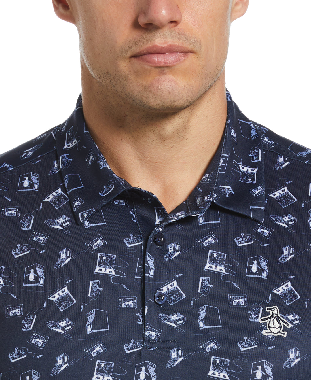 Retro Arcade Print Polo (Black Iris) 