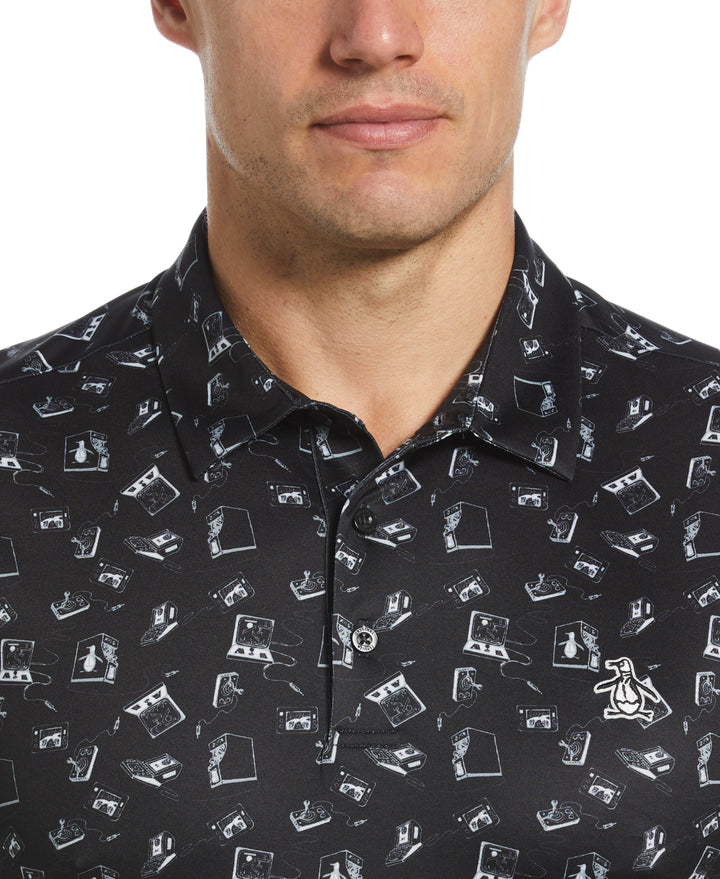 Retro Arcade Print Polo (Caviar) 