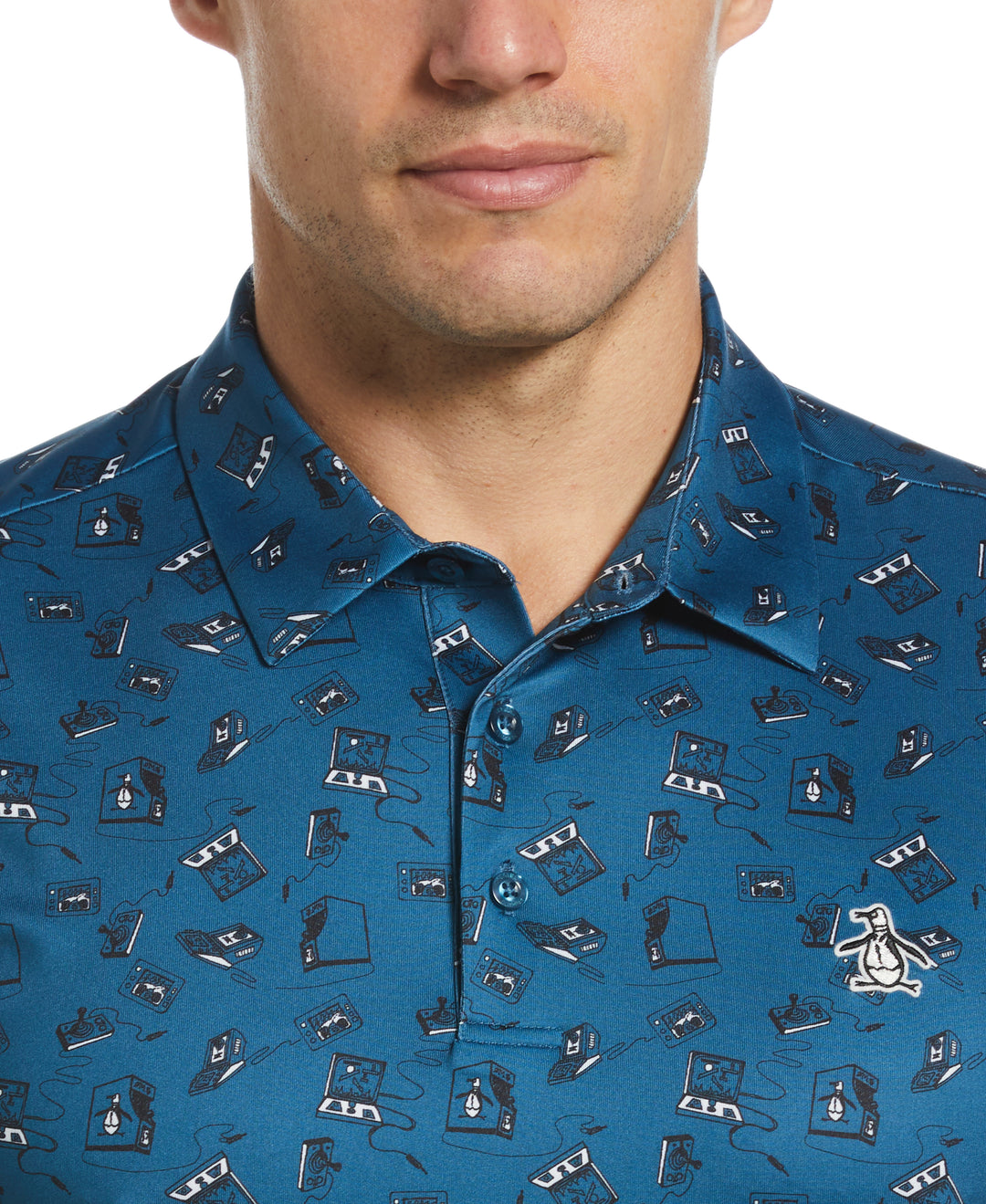 Retro Arcade Print Polo (Corsair) 
