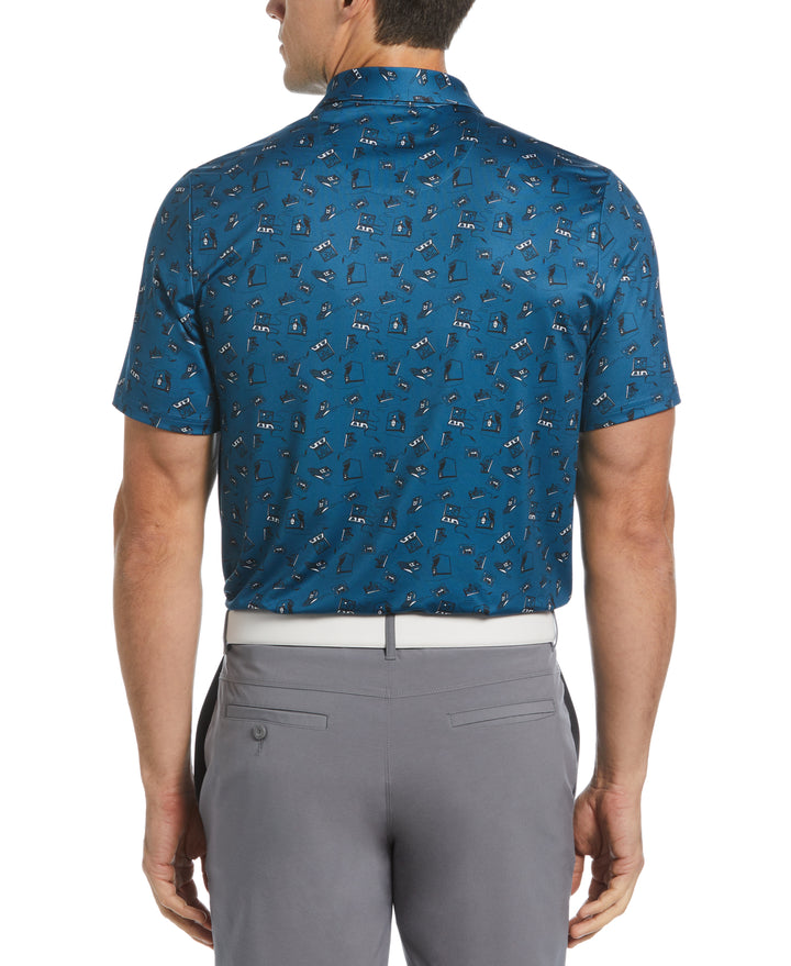 Retro Arcade Print Polo (Corsair) 