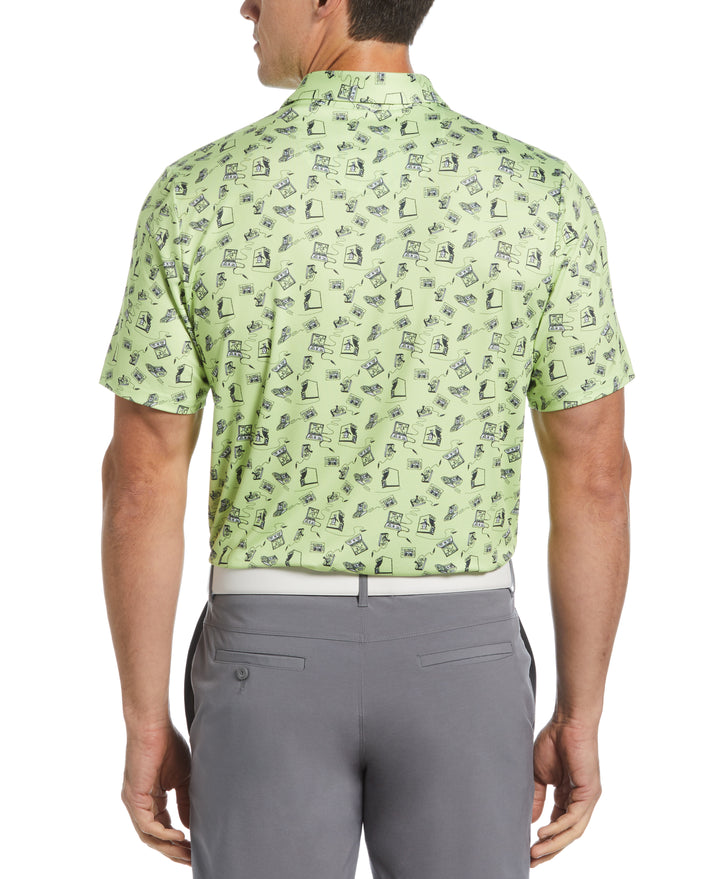 Retro Arcade Print Polo (Shadow Lime) 