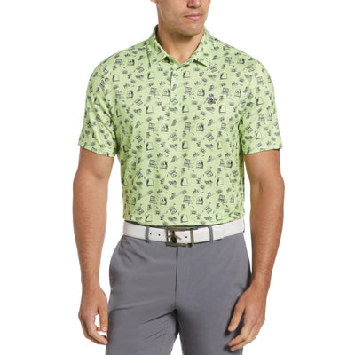Retro Arcade Print Polo (Shadow Lime) 