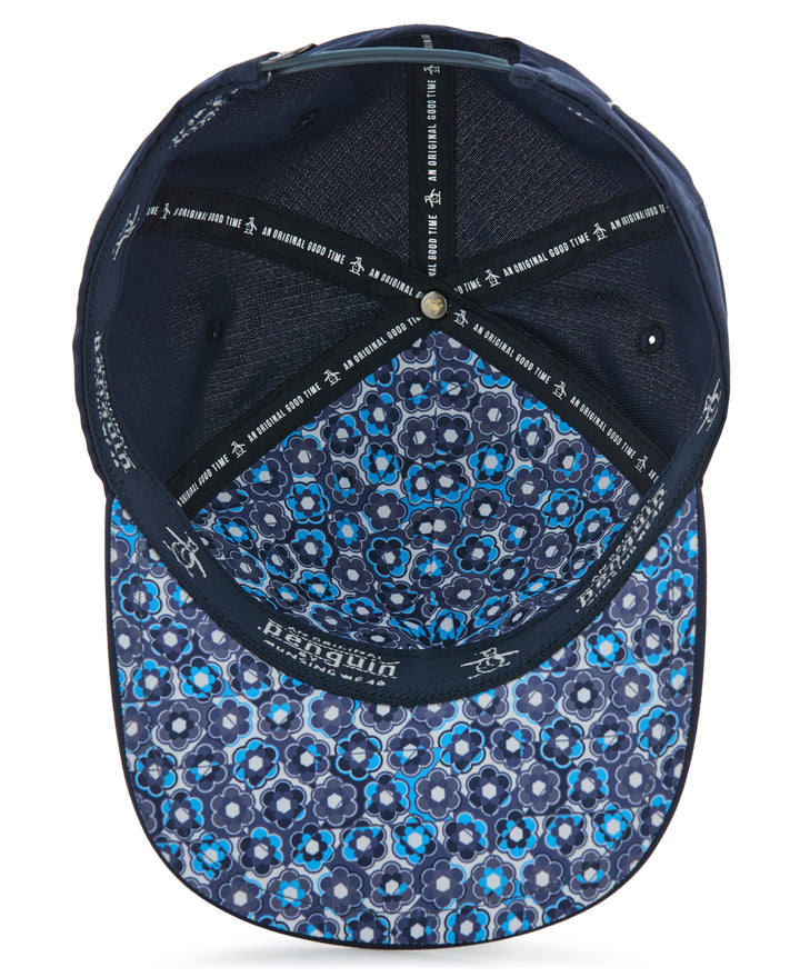 Polyester Retro Floral Pete Performance Cap (Black Iris) 