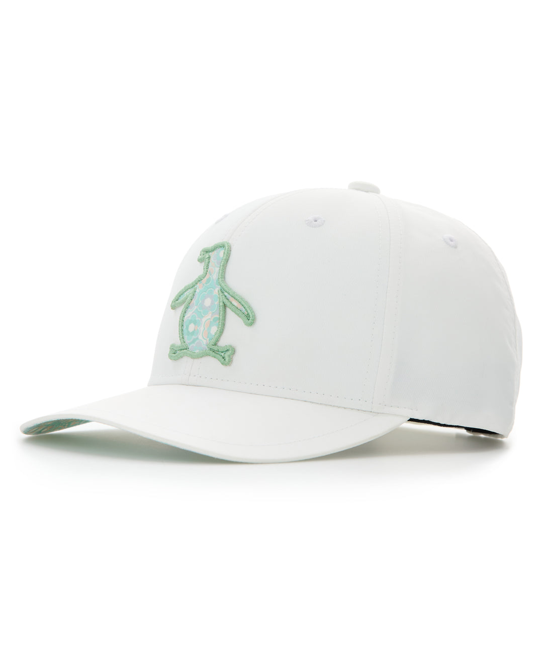 Polyester Retro Floral Pete Performance Cap (Bright White) 