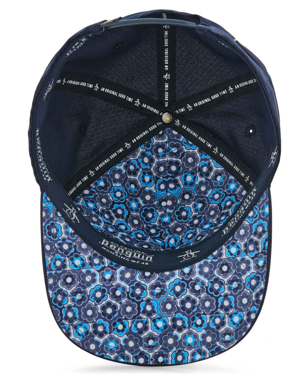 Polyester Retro Floral Pete Performance Cap (Black Iris) 