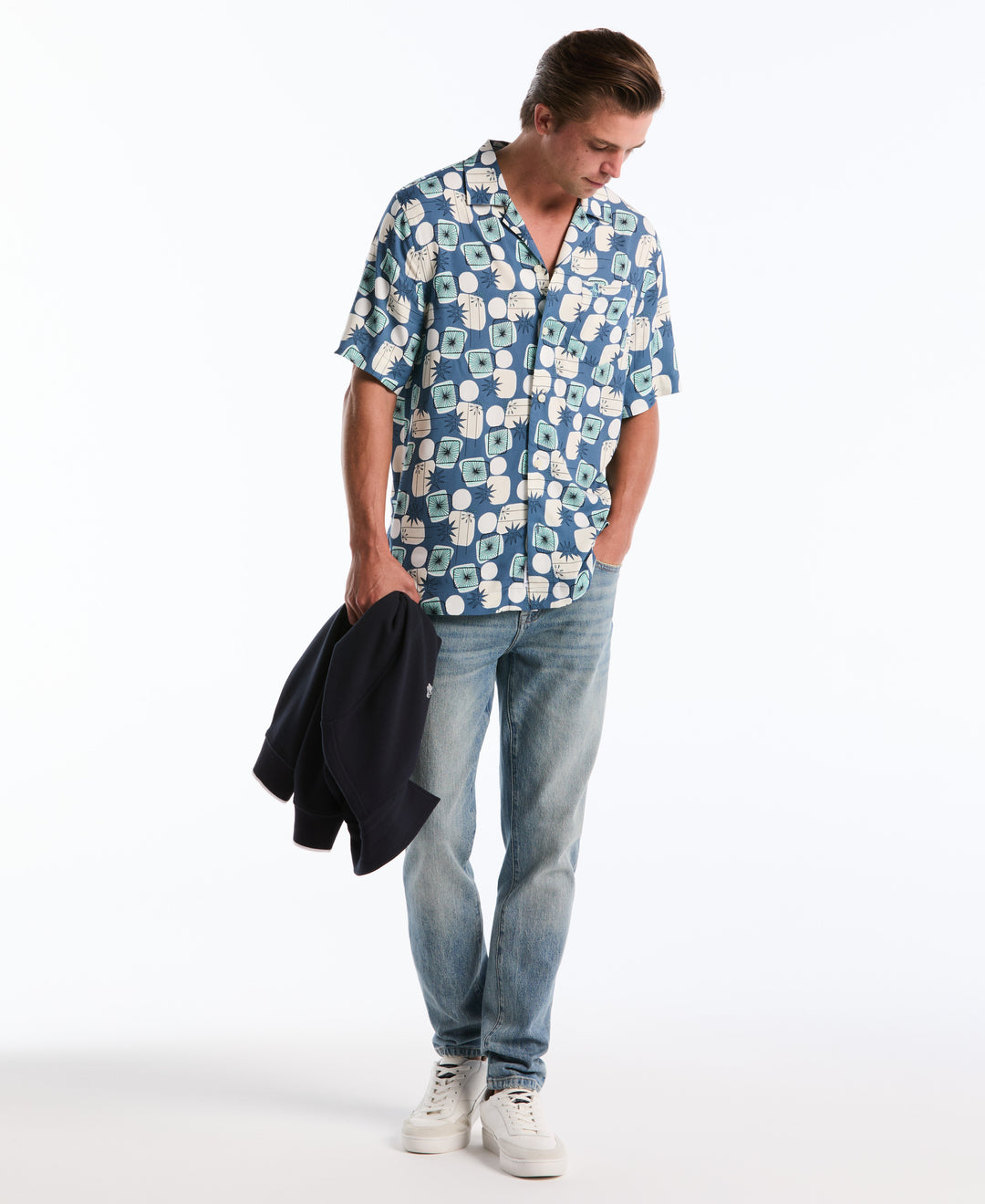 Retro Geo Camp Shirt (Copen Blue) 