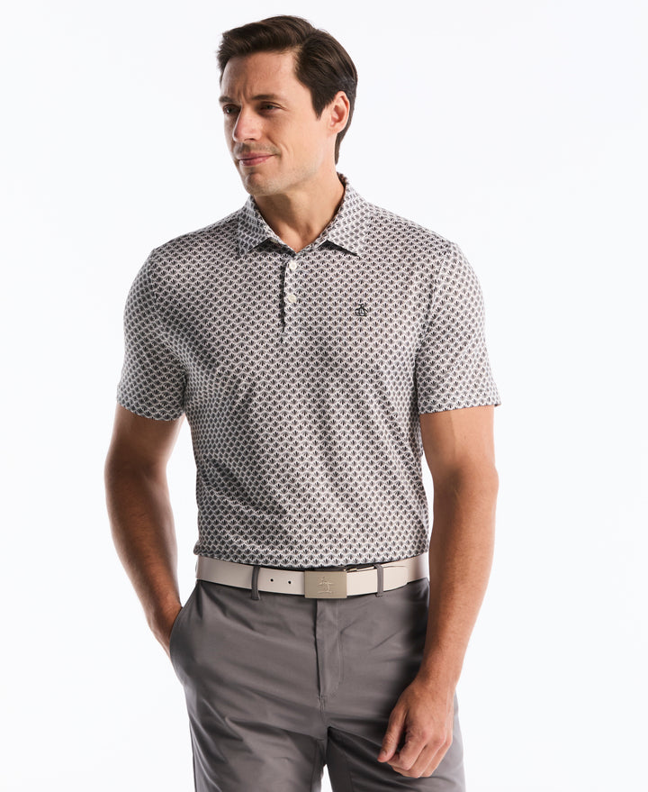 Retro Geometric Print Polo (Caviar) 
